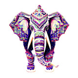 Sticker decorativ, Elefant, Albastru, 60 cm, 10196ST