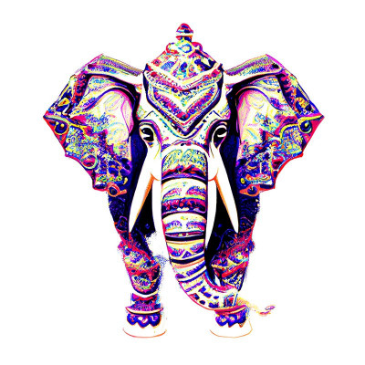 Sticker decorativ, Elefant, Albastru, 60 cm, 10196ST foto