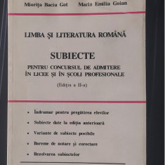 LIMBA SI LITERATURA ROMANA SUBIECTE ADMITERE LICEE SI SCOLI PROFESIONALE GOIAN