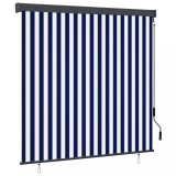 VidaXL Jaluzea tip rulou de exterior, albastru și alb, 160 x 250 cm