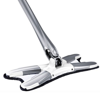 Mop plat, flippy, cu sistem de stoarcere, 2 lavete incluse, lungime telescopica 140 cm, argintiu foto