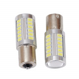 set 2 becuri frana albe led 33 smd bec DRL Light White BA15S P21W 1156 12V