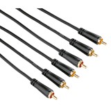 Cumpara ieftin Cablu Hama AV, 3xRCA-3xRCA, Plug, Auriu, 1.5m