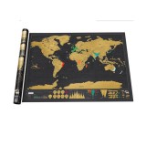 Harta Razuibila Negru-Auriu 82.5x59.4cm - Harta Lumii Decorativa, Calitate Premium
