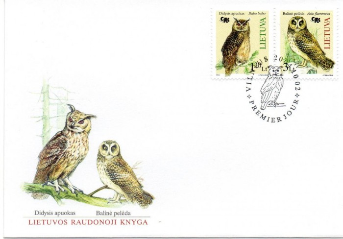 LITUANIA 2004, FDC, Fauna, Pasari