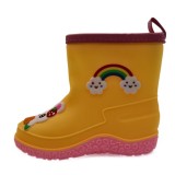 Cizme de ploaie pentru copii, cu design animat 3D, model scurt, din cauciuc, Galben, 31