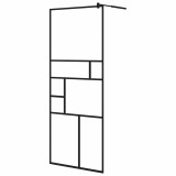 Cumpara ieftin Paravan de dus walk-in negru 80x195 cm sticla ESG transparenta