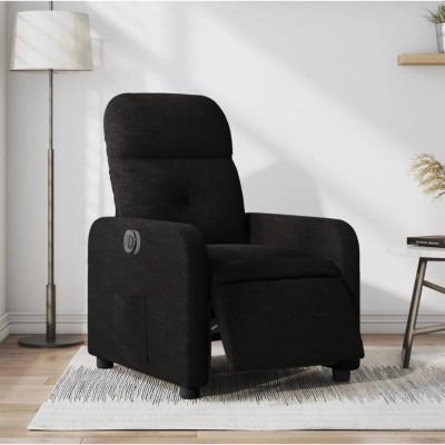 Gossi fotoliu rabatabil electric, negru, material textil foto