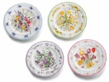 Cumpara ieftin Set 4 farfurii portelan multicolor Flori &Oslash; 20 cm