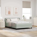 vidaXL Pat cu saltea cu arcuri Gri &icirc;nchis 80x200 cm Catifea cu saltea