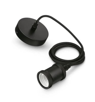 Pendul Philips Modern Black, E27, max. 40W, textil/Metal, IP20, &amp;Oslash;169mm foto