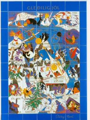 Foroyar Feroe Danemarca MNH 1988 1989 1990 1991 1993 - Craciun minicoli etichete foto