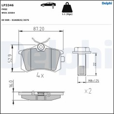 DELPHI LP3346 set placute frana,frana disc foto