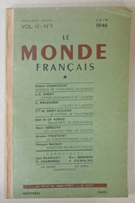 LE MONDE FRANCAIS , No. 9 , JUIN 1946 , COTOR REFACUT foto