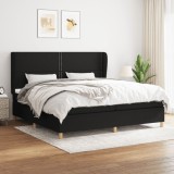 VidaXL Pat box spring cu saltea, negru, 200x200 cm, textil 3128471