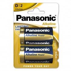 Set 2 baterii alcaline Panasonic, LR20, blister