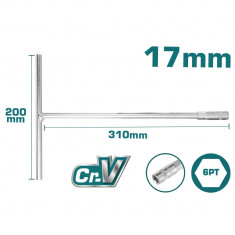 Total - Cheie Tubulara Cu Maner In T - 17Mm 200X310Mm (Industrial)