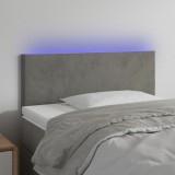 Cumpara ieftin Tăblie de pat cu LED, gri deschis, 90x5x78/88 cm, catifea