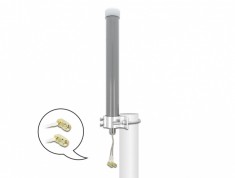 Antena exterior Multiband LTE WLAN 2.4 GHz 1 x SMA plug 1 x RP-SMA plug 2 - 3 dBi 2 x 20cm omnidirectional, Delock 12694