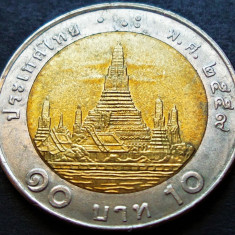 Moneda exotica bimetalica 10 BAHT - THAILANDA, anul 2006 * cod 333