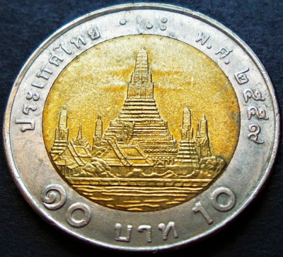 Moneda exotica bimetalica 10 BAHT - THAILANDA, anul 2006 * cod 333 foto
