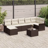 Cumpara ieftin Set de canapele pentru grădină cu pernă 8 pcs Maro Rattan poli