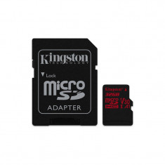 Card Kingston Canvas React microSDHC 32GB Clasa 10 UHS-I U3 V30 100Mbs cu adaptor SD foto