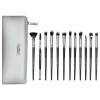 Set 12 Pensule Machiaj Senso Pro Milano Black Silver + Borseta Machiaj Profesional, Pensule Cosmetice, Design Ergonomic Elegant
