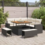Cumpara ieftin Set de canapele pentru grădină 8 pcs Negru poliratan