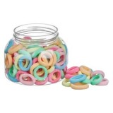 Elastice de par frotte, Set 100 buc, Culori diverse, Recipient transparent, CMCLASS