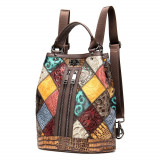 Rucsac dama Rina GT1040, piele naturala, multicolor, PFY