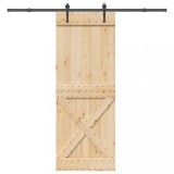 vidaXL Ușă glisantă cu set de feronerie 85x210 cm, lemn masiv de pin