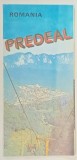 PREDEAL , HARTA CU MASIVELE MUNTOASE DIN JUR SI OBIECTIVE TURISTICE SI DE CAZARE , TEXT IN LIMBA ENGLEZA , ANII &#039;80