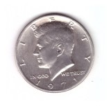 Moneda SUA 1/2 dollar/dolar 1971, stare buna, curata, America de Nord, Cupru-Nichel