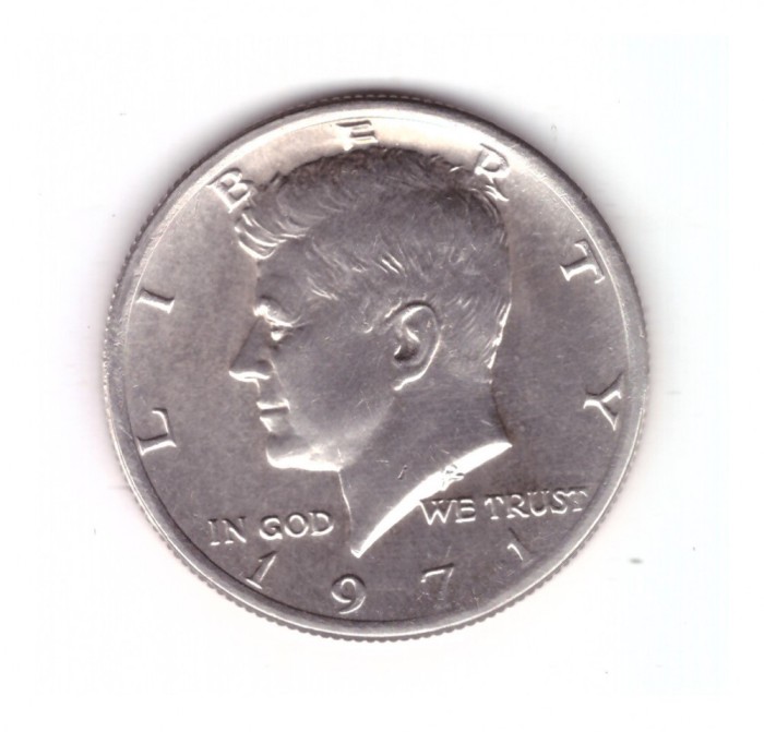 Moneda SUA 1/2 dollar/dolar 1971, stare buna, curata