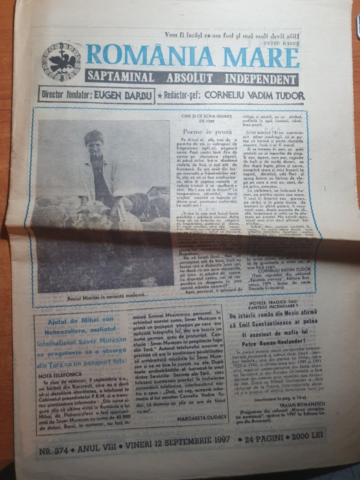 ziarul romania mare 12 septembrie 1997
