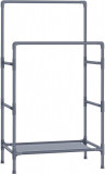 Suport pentru umerase cu 2 bare Vasagle, 83x45x157 cm, max 55 kg, fier/material netesut, gri