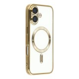 Husa compatibila cu IPhone 17, ALC MOBILE, pentru telefon mobil cu protectie pentru camera, Tehnologie MagSafe, rezistenta la socuri, contur Gold