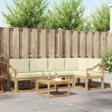 vidaXL Set canapele gradina exterior lemn masiv acacia 6 piese alb crem rezistent perne terasa