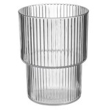 Pahar din Plastic Transparent cu Dungi Reliefate, 320 ml, CMCLASS
