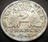 Moneda istorica 2 FRANCI / FRANCS - FRANTA, anul 1943 * cod 3834