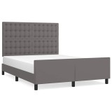 Cumpara ieftin Cadru de pat cu tablie, gri, 140x190 cm, piele ecologica