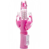 Vibrator cu Tripla stimulare iepuras cu 2 capete, bile metalice, rotatii si vibratii