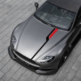 Set sticker autoadeziv Tuning in doua culori, model &quot;Hood Stripes V3&quot;, dimensiune 130 x 10 cm, culoare Negru + Rosu, AVEX