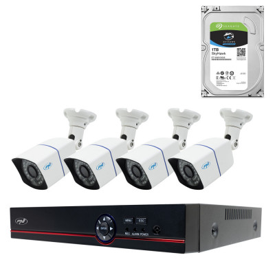 Pachet Kit supraveghere video AHD PNI House PTZ1500 5MP - DVR si 4 camere exterior si HDD 1Tb Inclus foto