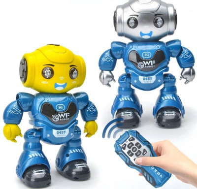 Robot inteligent pentru copii, telecomanda, interactiv, multiple miscari, foto