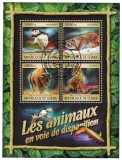 Guineea 2016: Fauna, Animale Amenintate - Colita + Bloc (2 Imagini). Timbre Straine