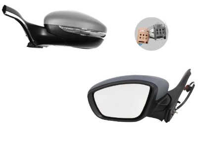 Oglinda exterioara Peugeot 2008, 03.2013-, Peugeot 208, 04.2012-, Stanga, Crom, electrica, Cu incalzire, carcasa prevopsita, grunduita, Convex, View foto