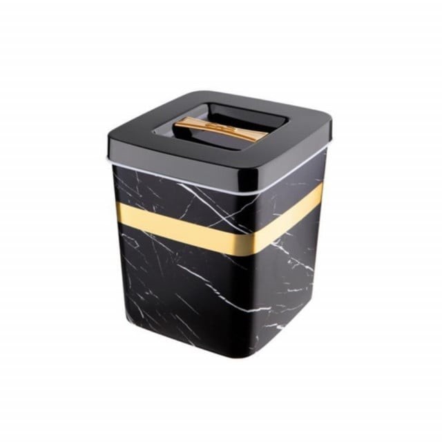 Cutie depozitare eleganta, Pufo Black, 13 x 10 cm, negru