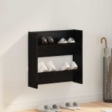 vidaXL Dulapuri pentru pantofi de perete Stejar negru 60 x 18 x 60 cm